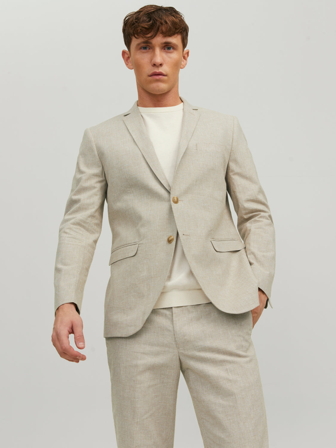 JPRRIVIERA LINEN BLAZER SLIM FIT SN Petrified Oak – JACK JONES