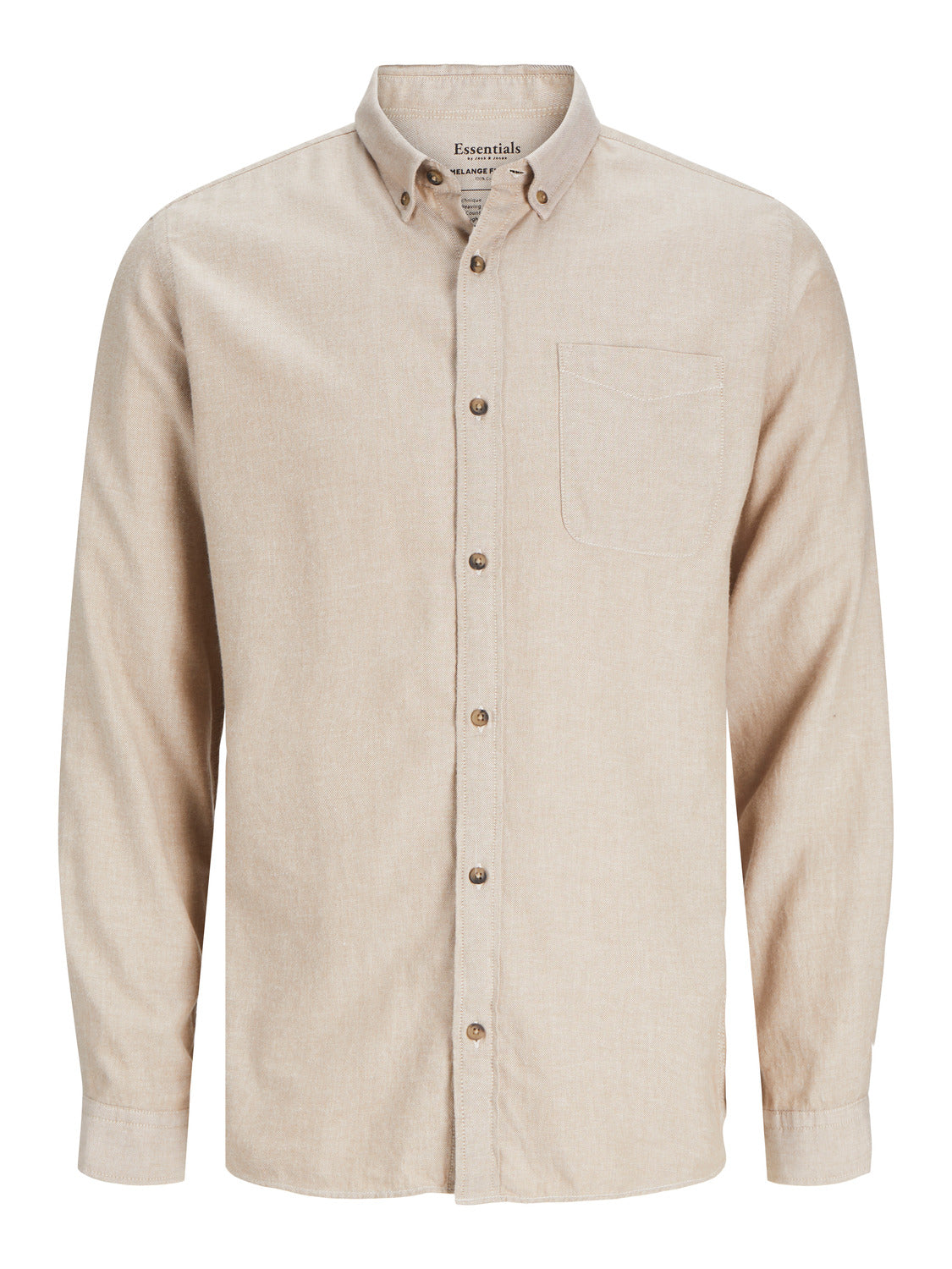 JACK & JONES Herren Freizeithemd Jjeclassic Melange – Langarm, Button-Down-Kragen, Schlanke Passform, Brusttasche