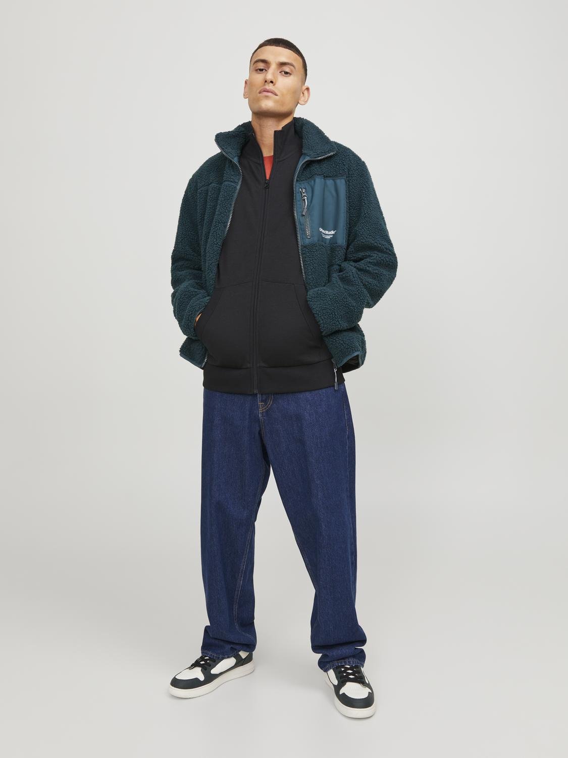 JJEPAULOS SWEAT ZIP NOOS - Black