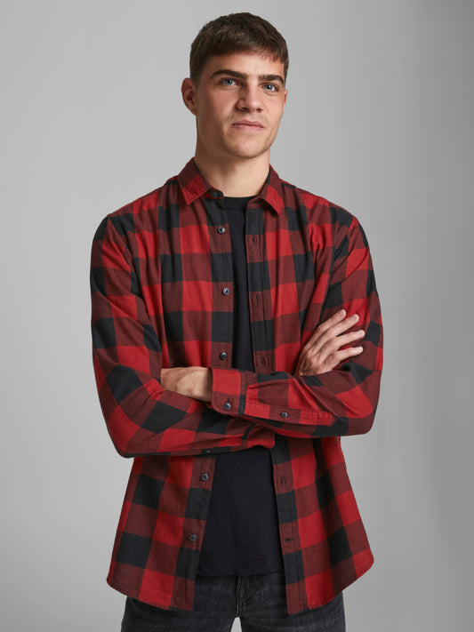 JJEGINGHAM Shirts - Brick Red