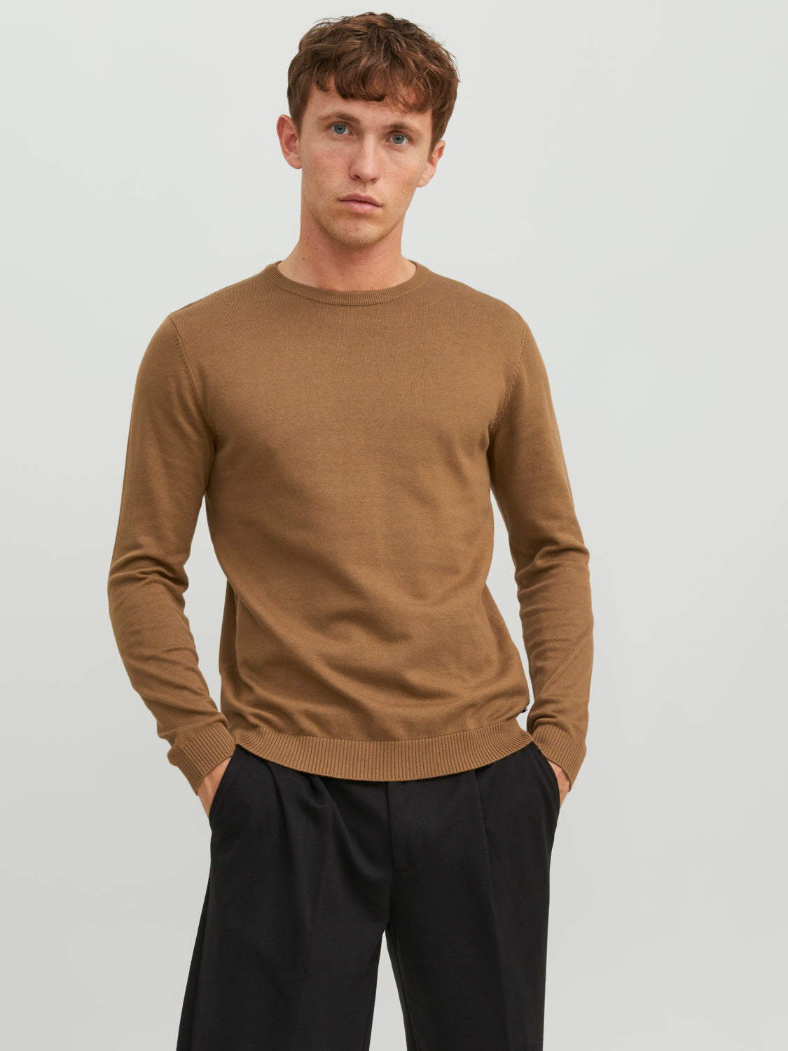 JJEBASIC KNIT CREW NECK - Otter