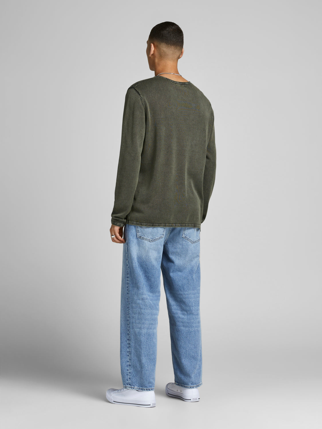JJELEO KNIT CREW NECK NOOS - 12174001 - Dusty Olive