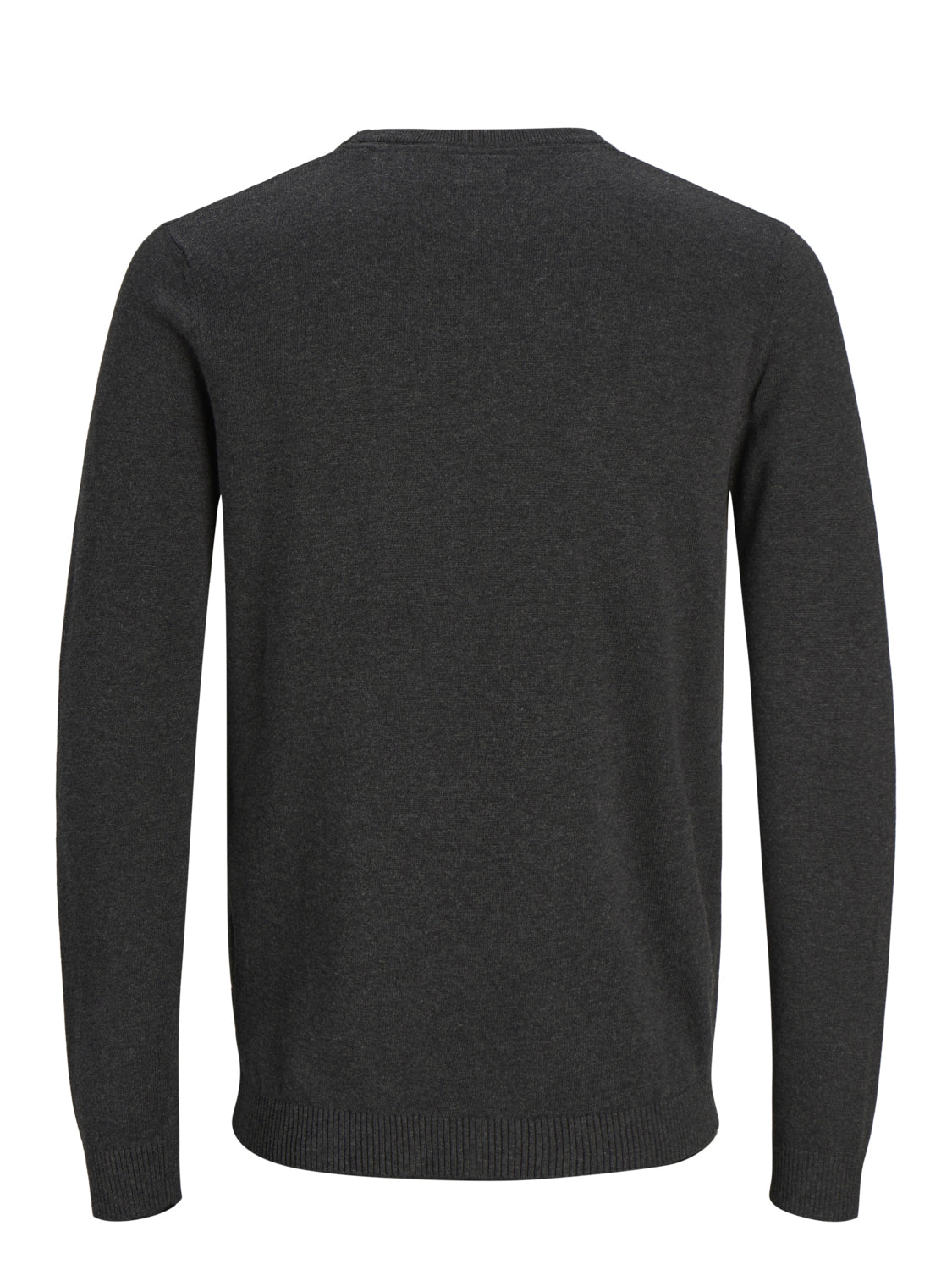 JJEBASIC KNIT CREW NECK NOOS - Dark Grey Melange
