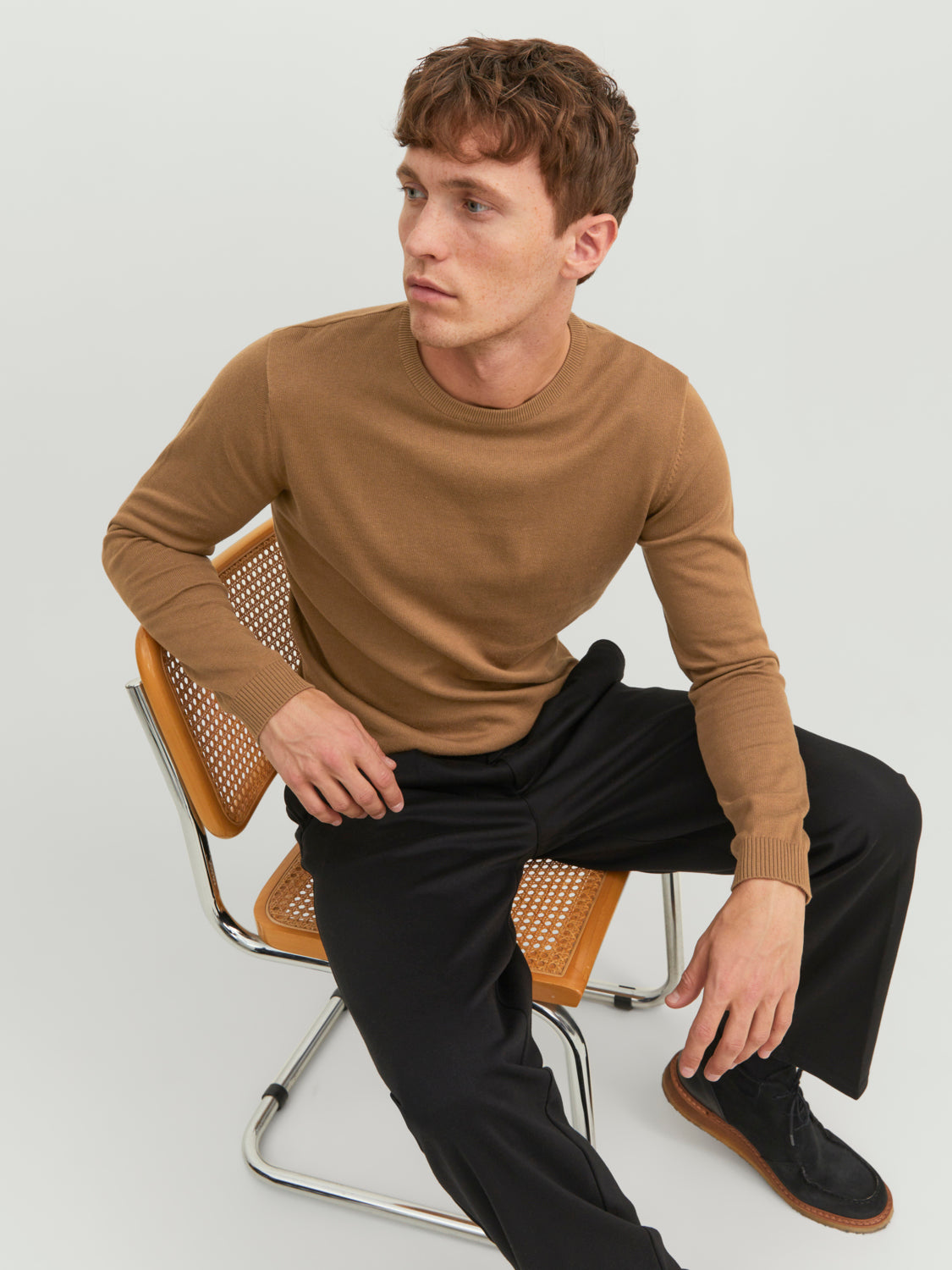 JJEBASIC KNIT CREW NECK - Otter