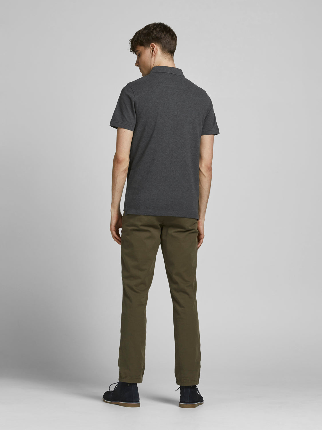 JJEPAULOS Polo Shirt - Dark Gray Melange