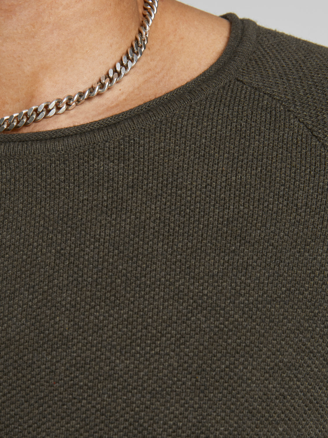 JJEHILL KNIT CREW NECK NOOS - 12157321 - Olive Night