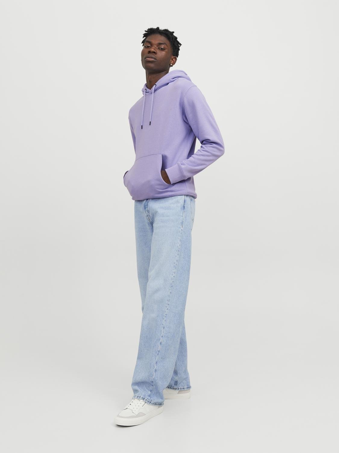 JJESTAR BASIC SWEAT HOOD NOOS- Purple Rose