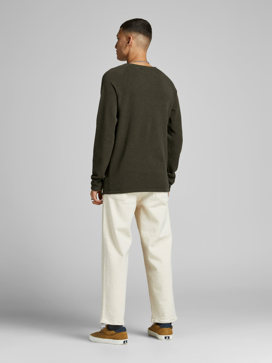 JJEHILL KNIT CREW NECK NOOS - 12157321 - Olive Night