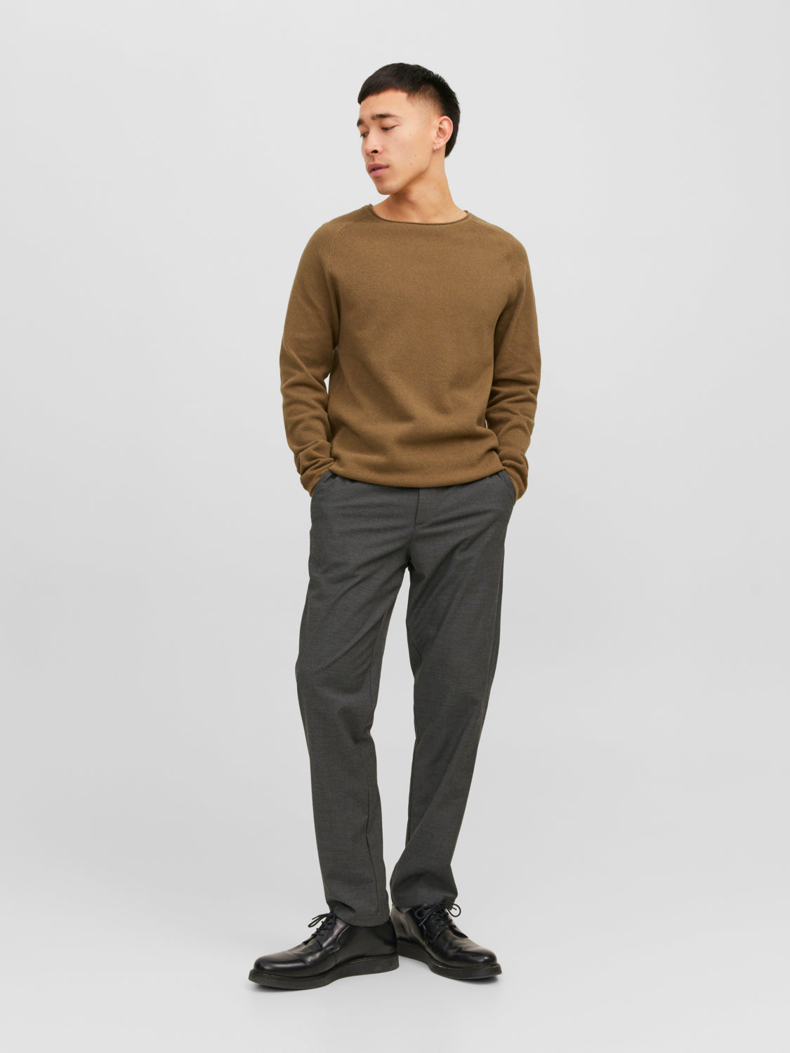 JJEHILL KNIT CREW NECK NOOS - 12157321 - Otter