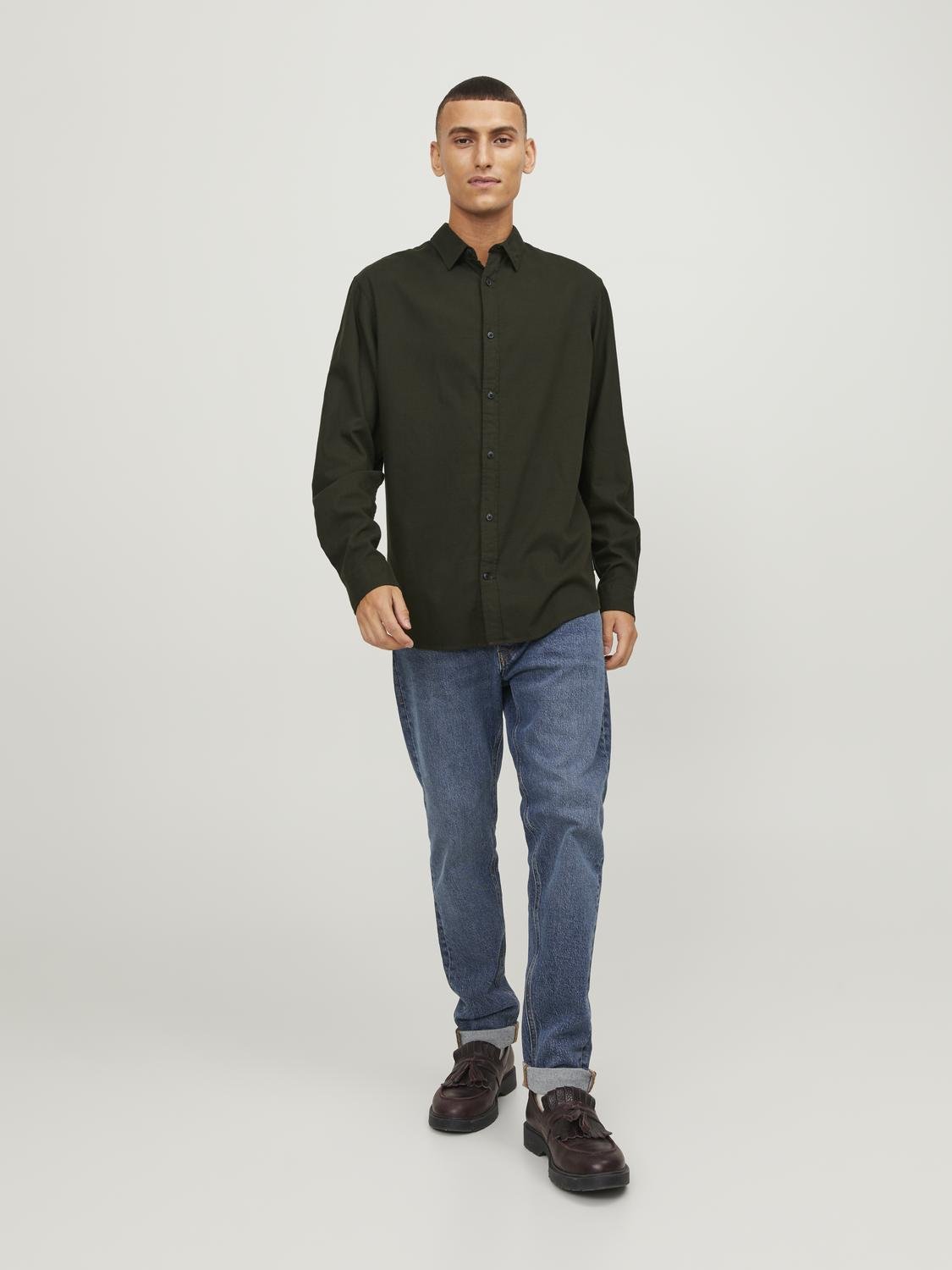 JJEGINGHAM TWILL SHIRT L/S NOOS - 12181602 - Rosin