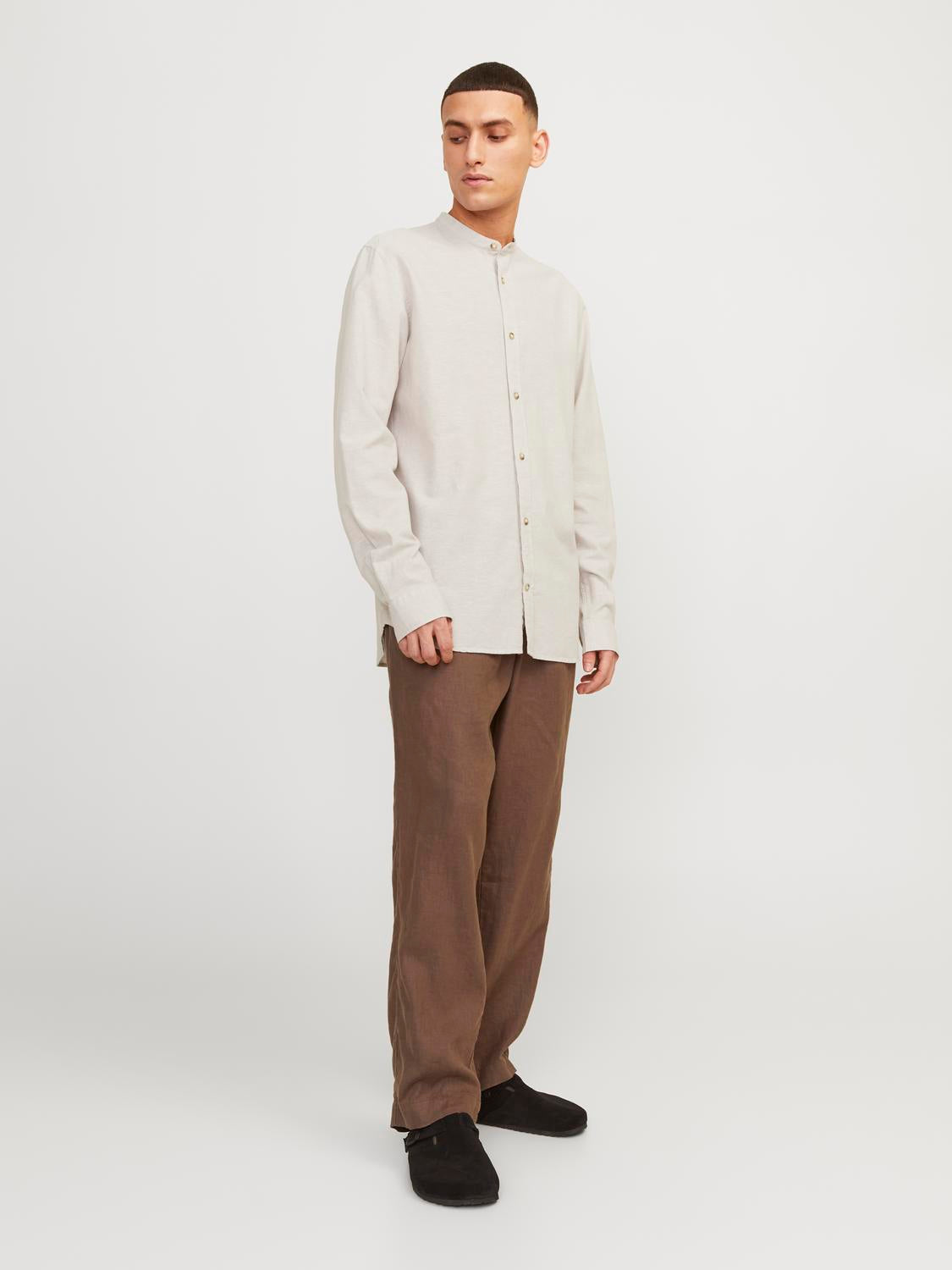 JJESUMMER BAND LINEN BLEND SHIRT LS SN - 12248385 - Crockery