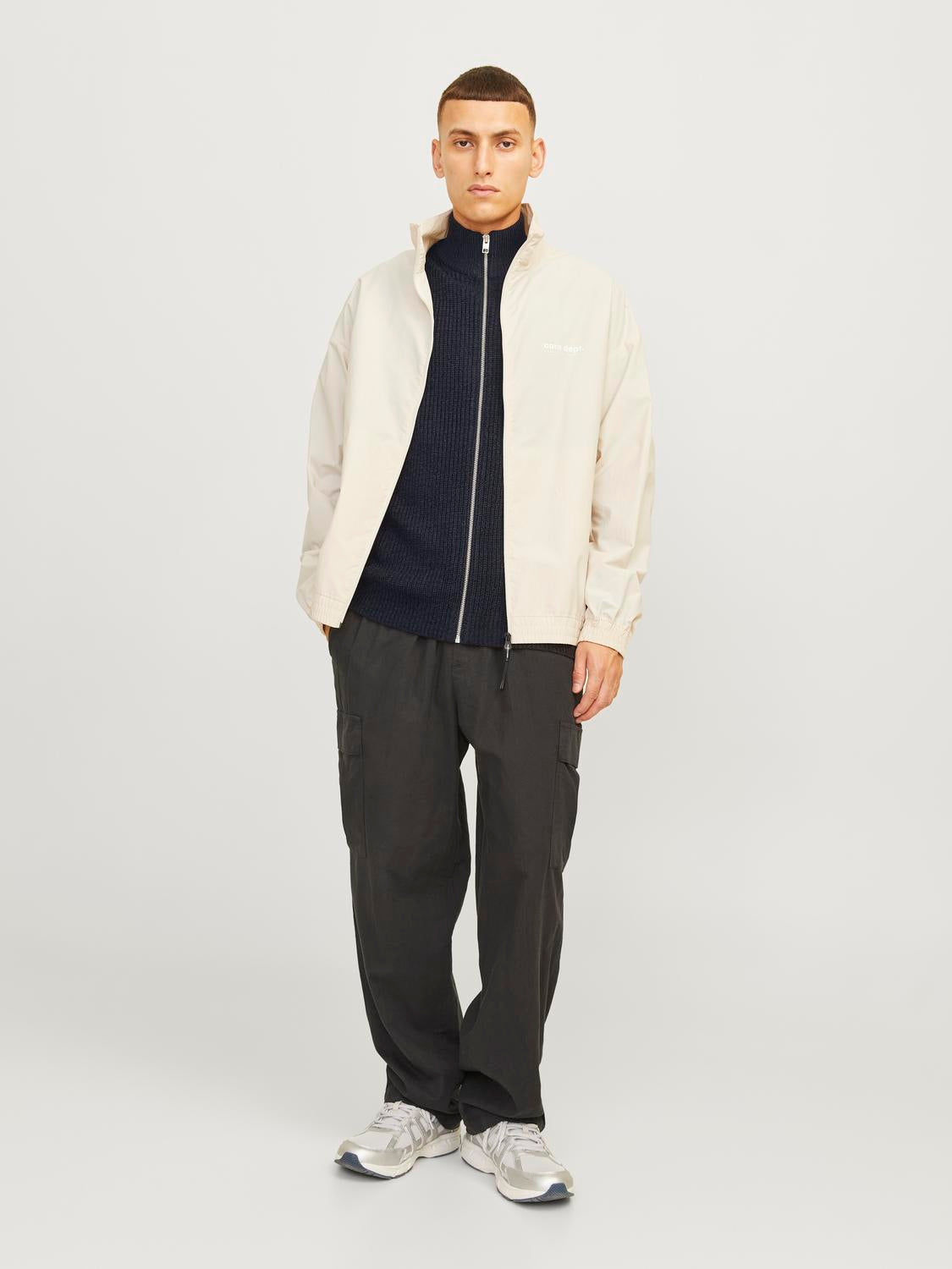 Jack & Jones cable knit sweater in cream Jack & Jones cable knit sweater in cream