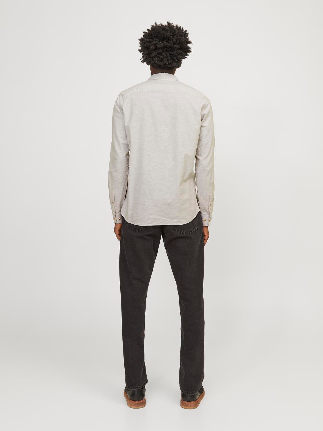 JJESUMMER LINEN BLEND SHIRT LS SN - 12248384 - Crockery