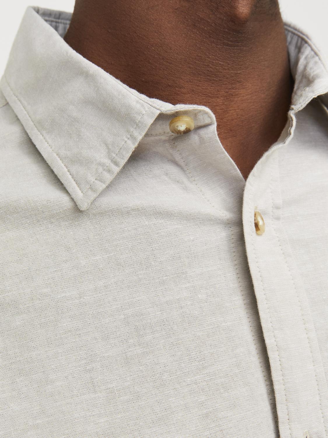 JJESUMMER LINEN BLEND SHIRT LS SN - 12248384 - Crockery