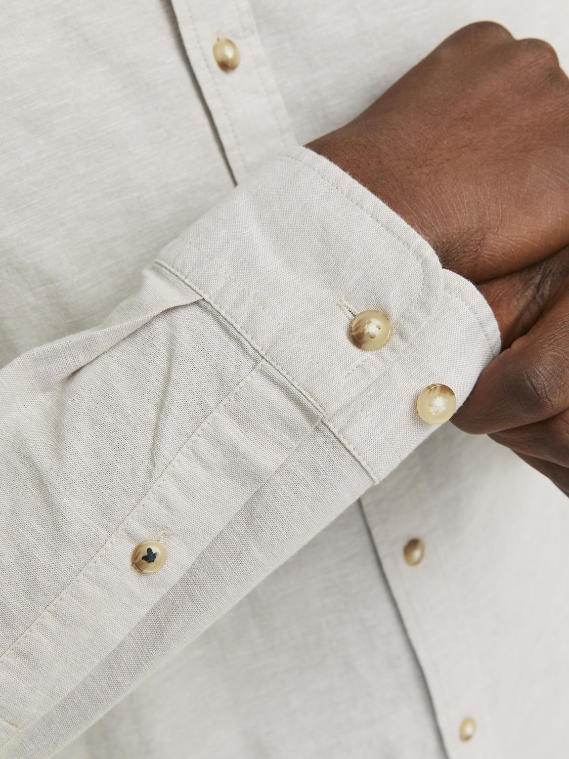 JJESUMMER LINEN BLEND SHIRT LS SN - 12248384 - Crockery