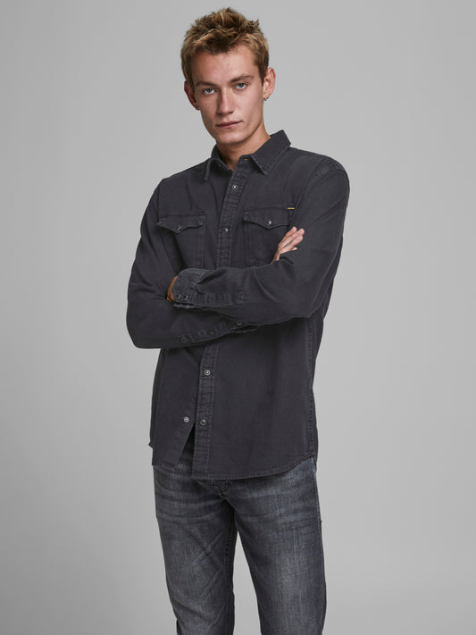 JJESHERIDAN Shirts - Black Denim