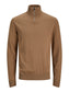 JJEEMIL KNIT HALF ZIP NOOS - 12189339 - Otter